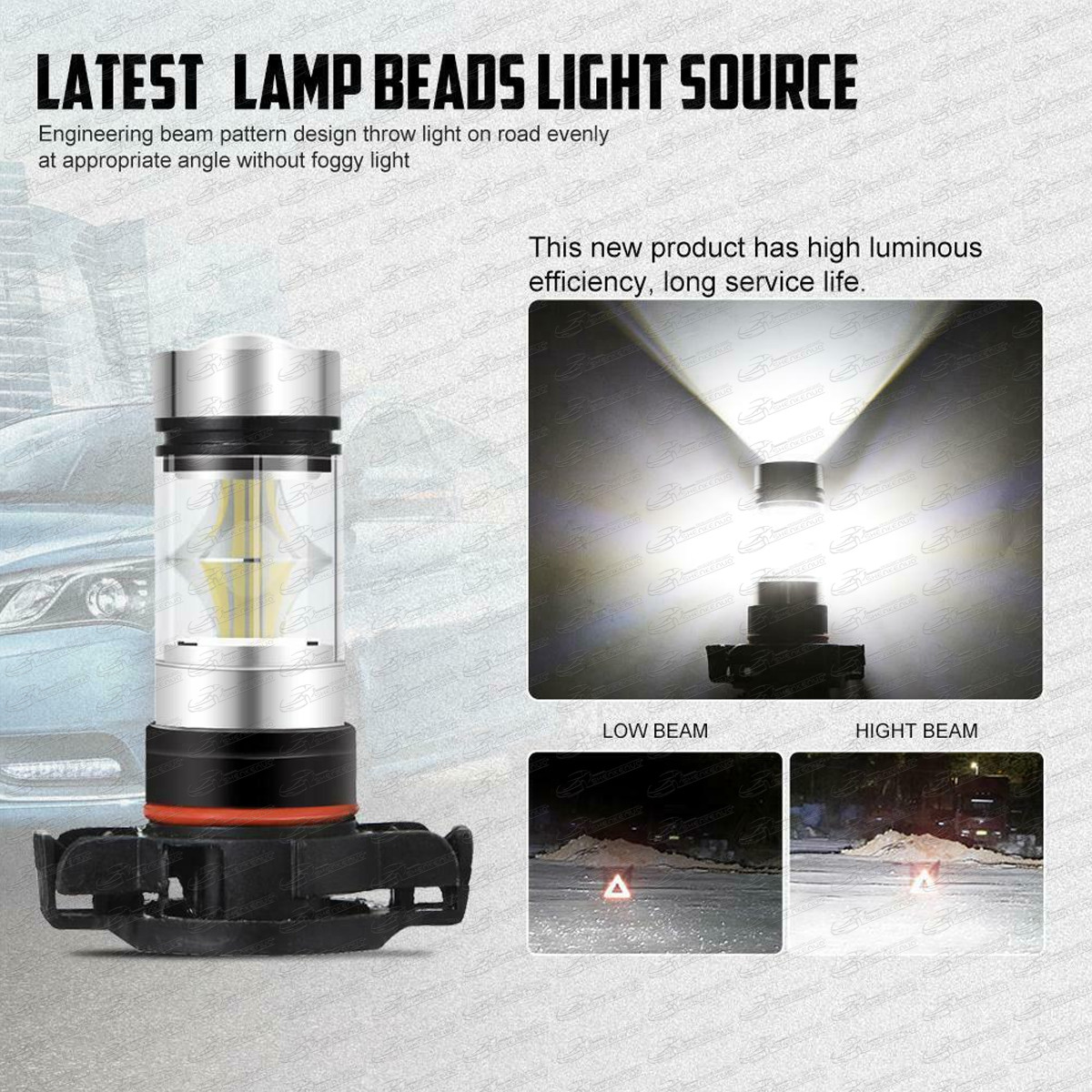 For GMC Sierra 1500 2500HD 3500HD 2008-2019 LED Fog Light Bulb 5202 6000K White