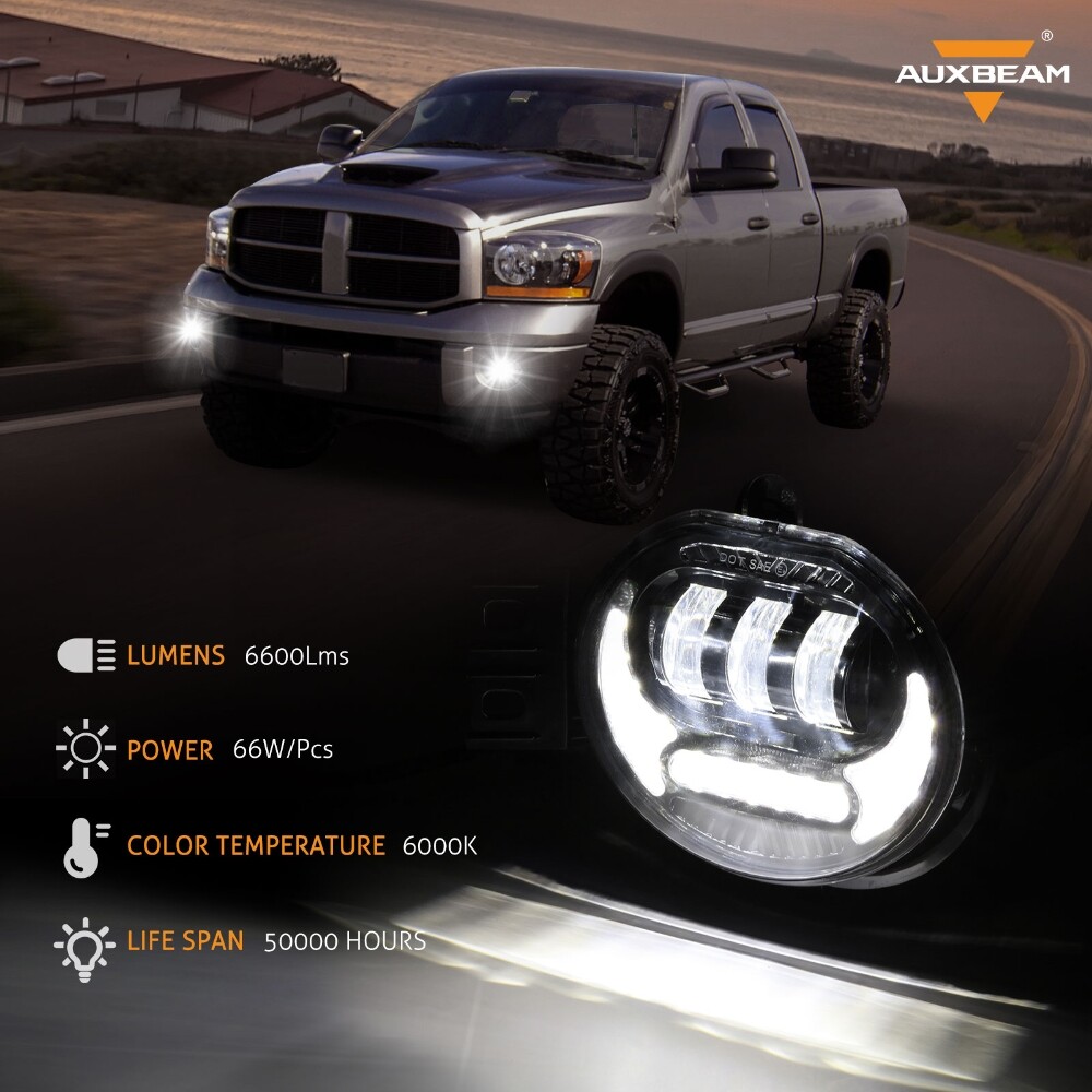 LED Fog Lights w/ DRL Turn Signal Lamp for Dodge Ram 02-08 1500 03-09 2500 3500