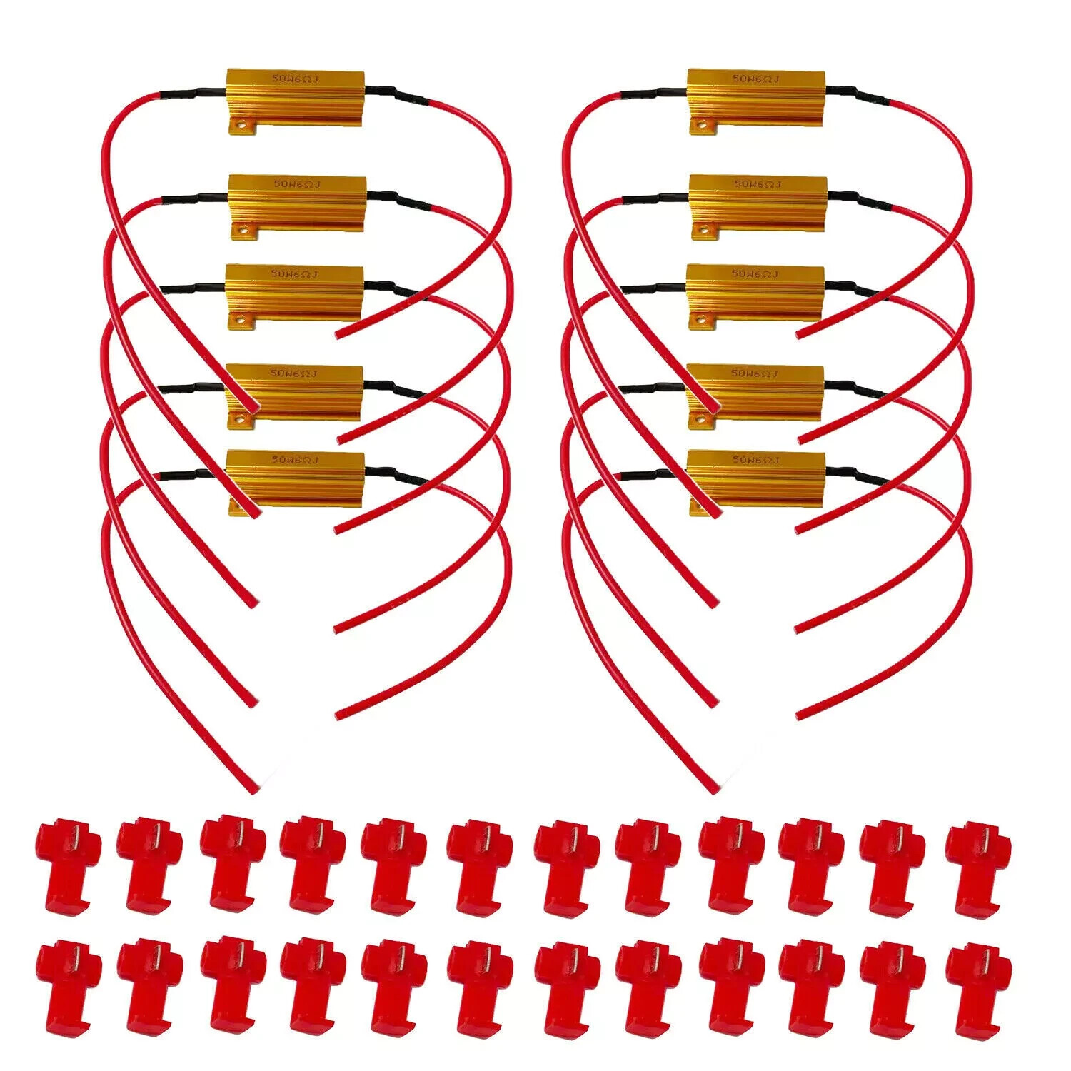 10pcs Load Resistor 50W 6RJ LED Decoder Fix Error Code Hyper Flash Turn Signal