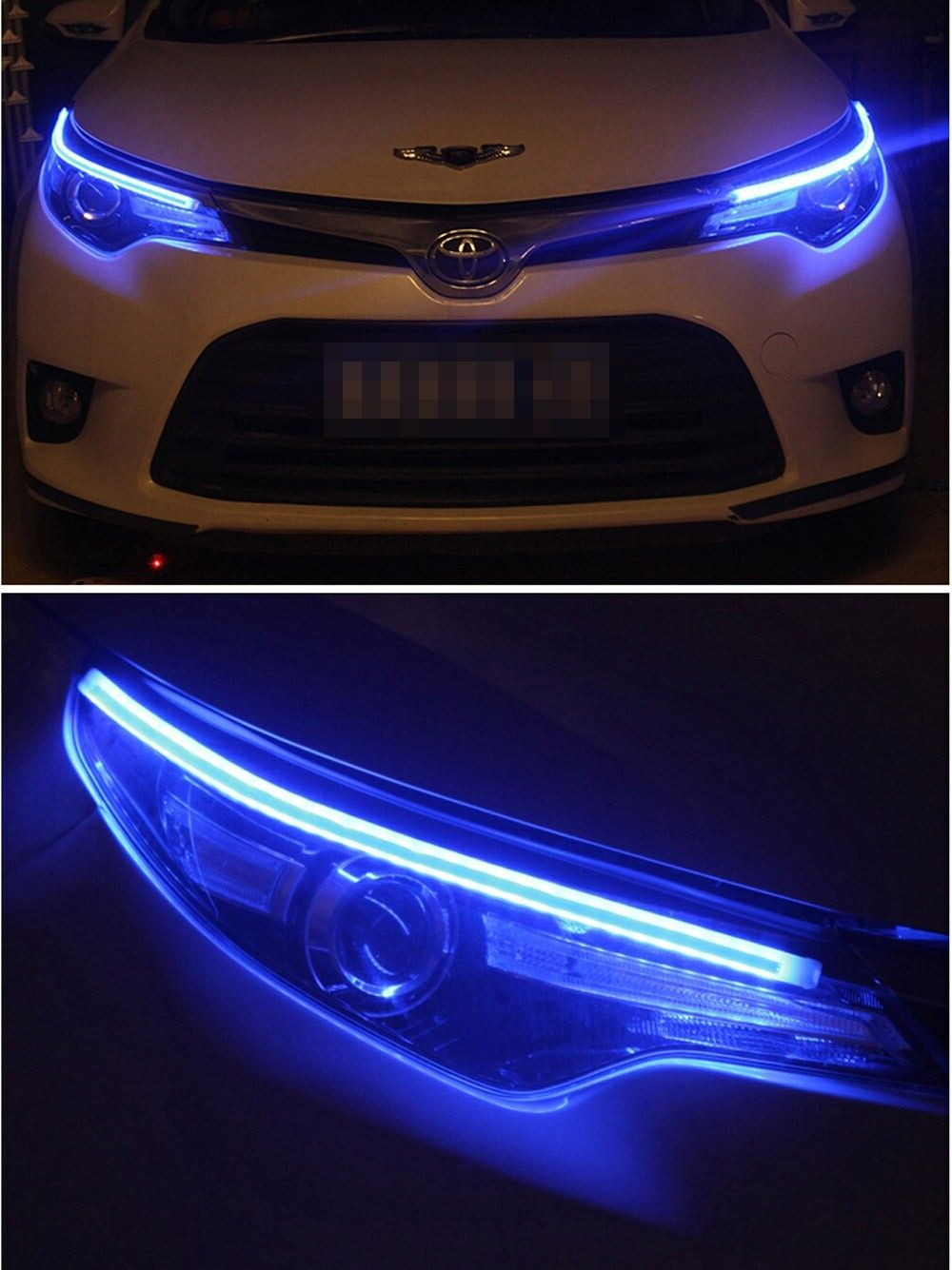 BT RGB Neon Charm Dynamic Magic Color 24″ Strips Flow Chase Indicator for Toyota