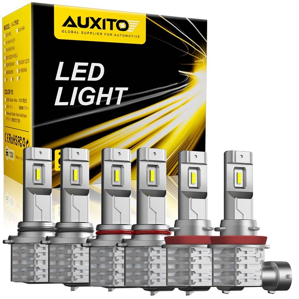 6pcs 9005 + 9006 + H11 LED Headlights Hi/Low Beam+Fog Light Bulb 6000K White ZES