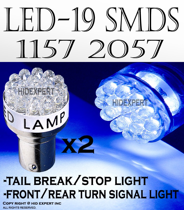 x4 pc 1157 1016 12 SMDs LED Blue Replace Fit Front Side Marker Light Bulbs U164