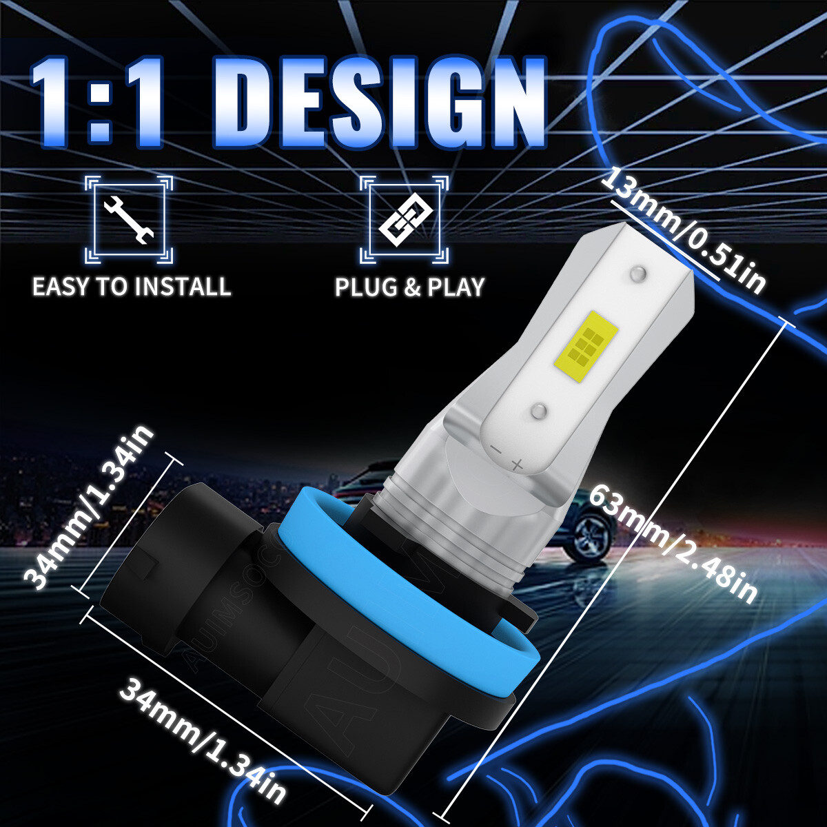 H11 LED Headlight Kit Bulbs Low Beam For Lexus RX330 2004-2006 10000K Cool White