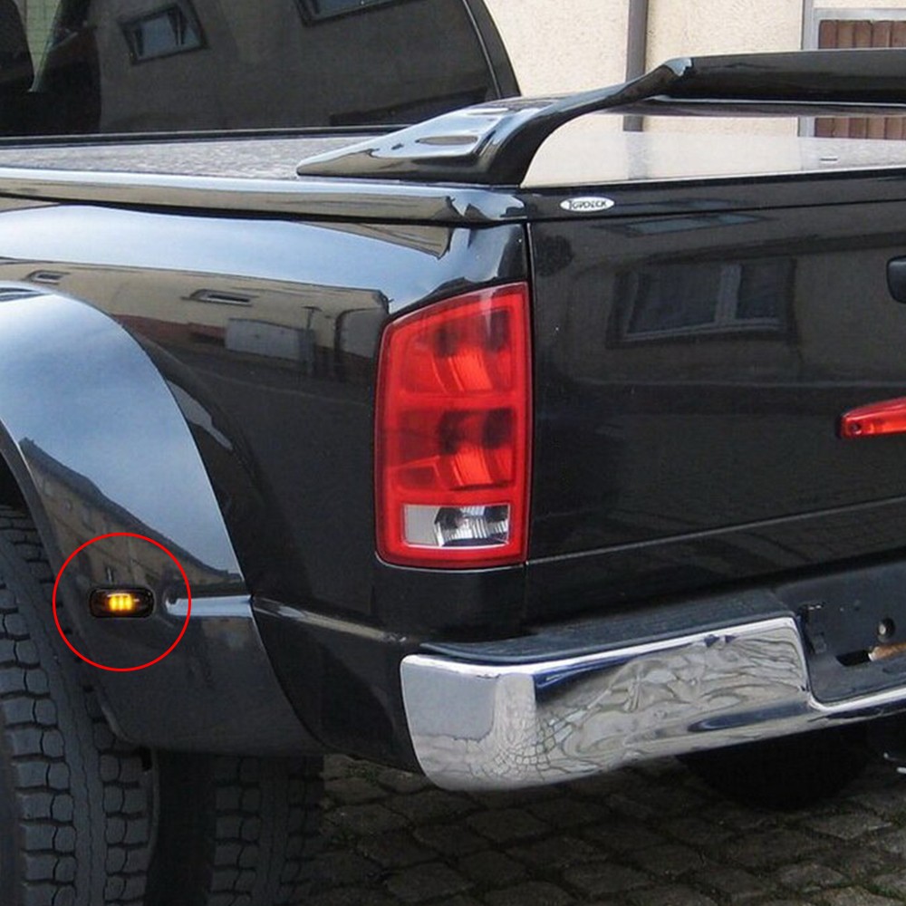 For 03-18 Dodge Ram 2500 Dually 3500 Bed LED Fender Side Marker Light Smoked 4PC
