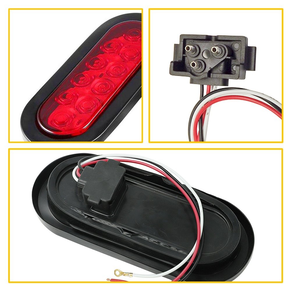 6″ LED 10 Round Lights Tail Rear Stop Light Brake Car Truck High Low Brightness