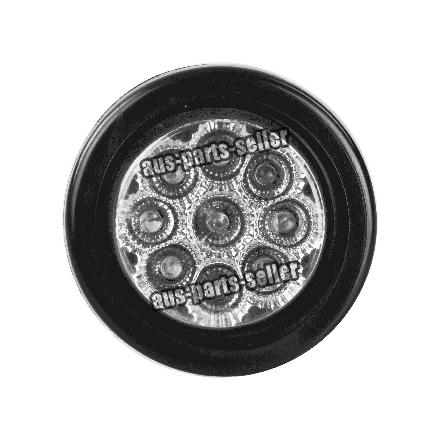 5 White Round 2″ Side Marker Lights Clearance 9 LED Truck Trailer Lamps w/ Plugs