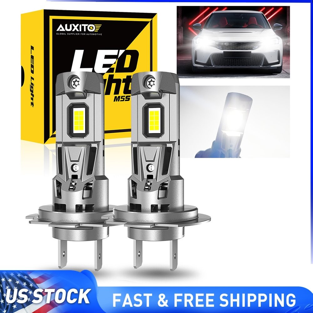 2pcs AUXITO H7 LED High/Low Beam Conversion Kit Bulbs Super Bright 6500K 24000lm