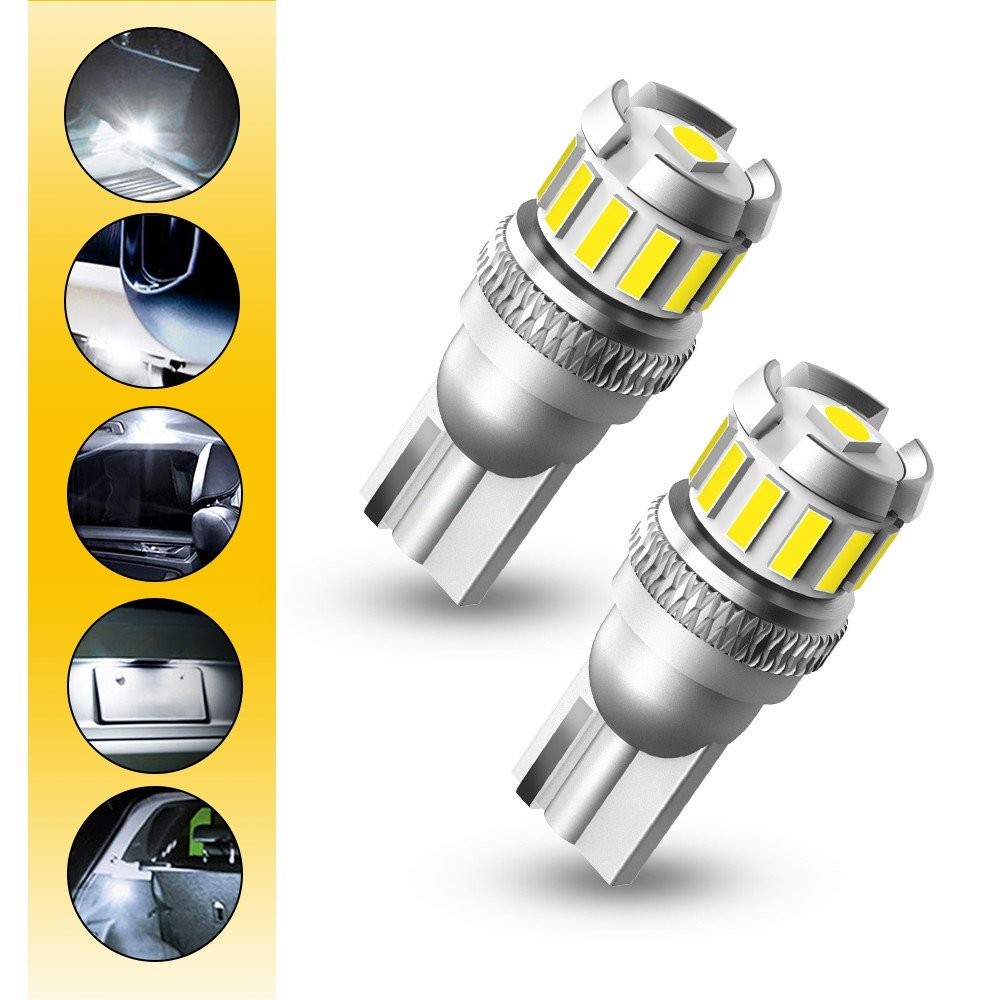 Bright 6500K White T10 194 168 2825 W5W LED License Light Plate Interior B