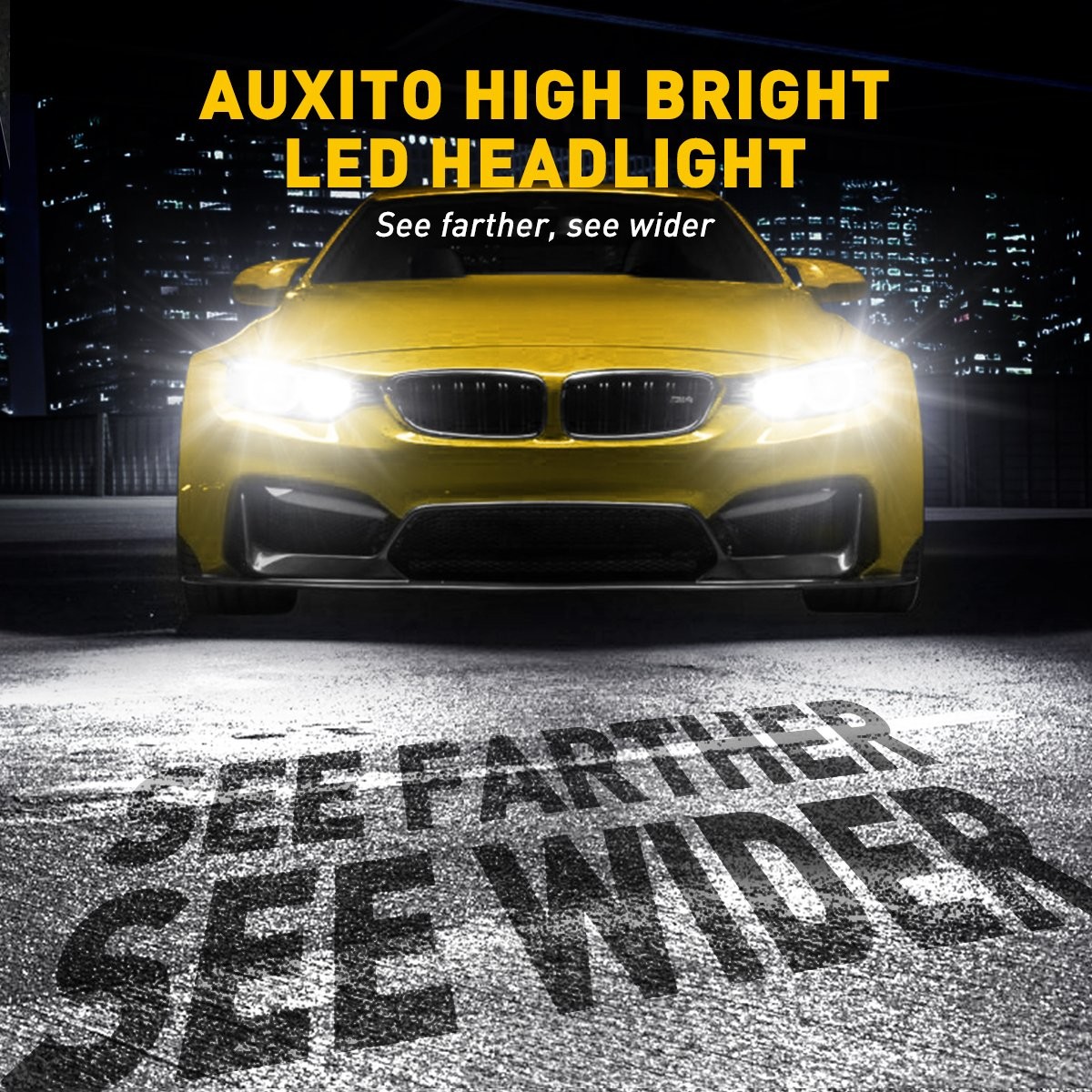 Auxito LED Headlight H11 Low Beam Bulb Canbus Kit 30000LM 6500K Ultra Bright 2PC