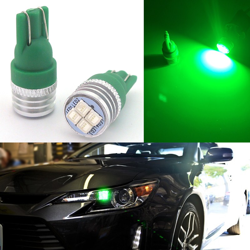 2pcs Bright Green W5W LED Front Marker Parking Light Bulb for 2014-2016 Scion tC