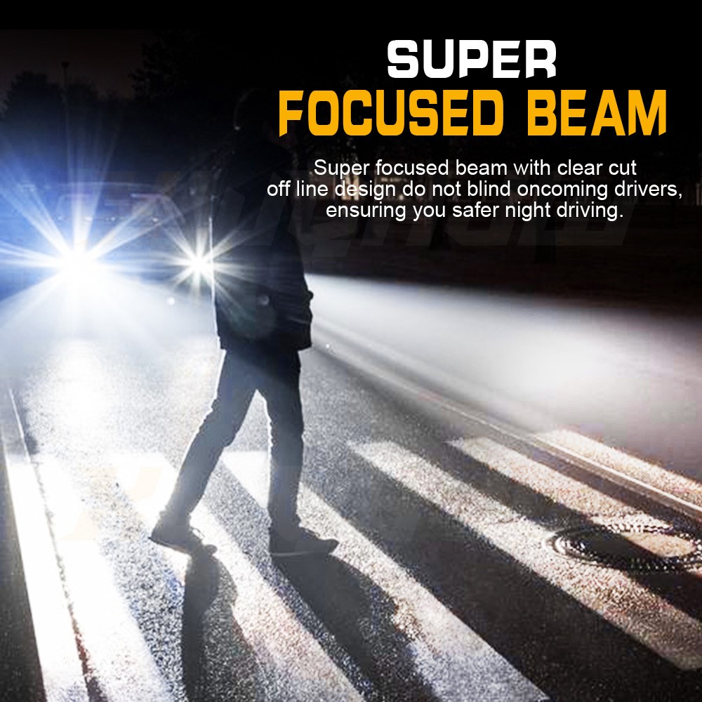 LED Headlight For Can-Am Defender HD5 HD8 HD10 Combo Bulbs H11+H11 Light w/ Fan
