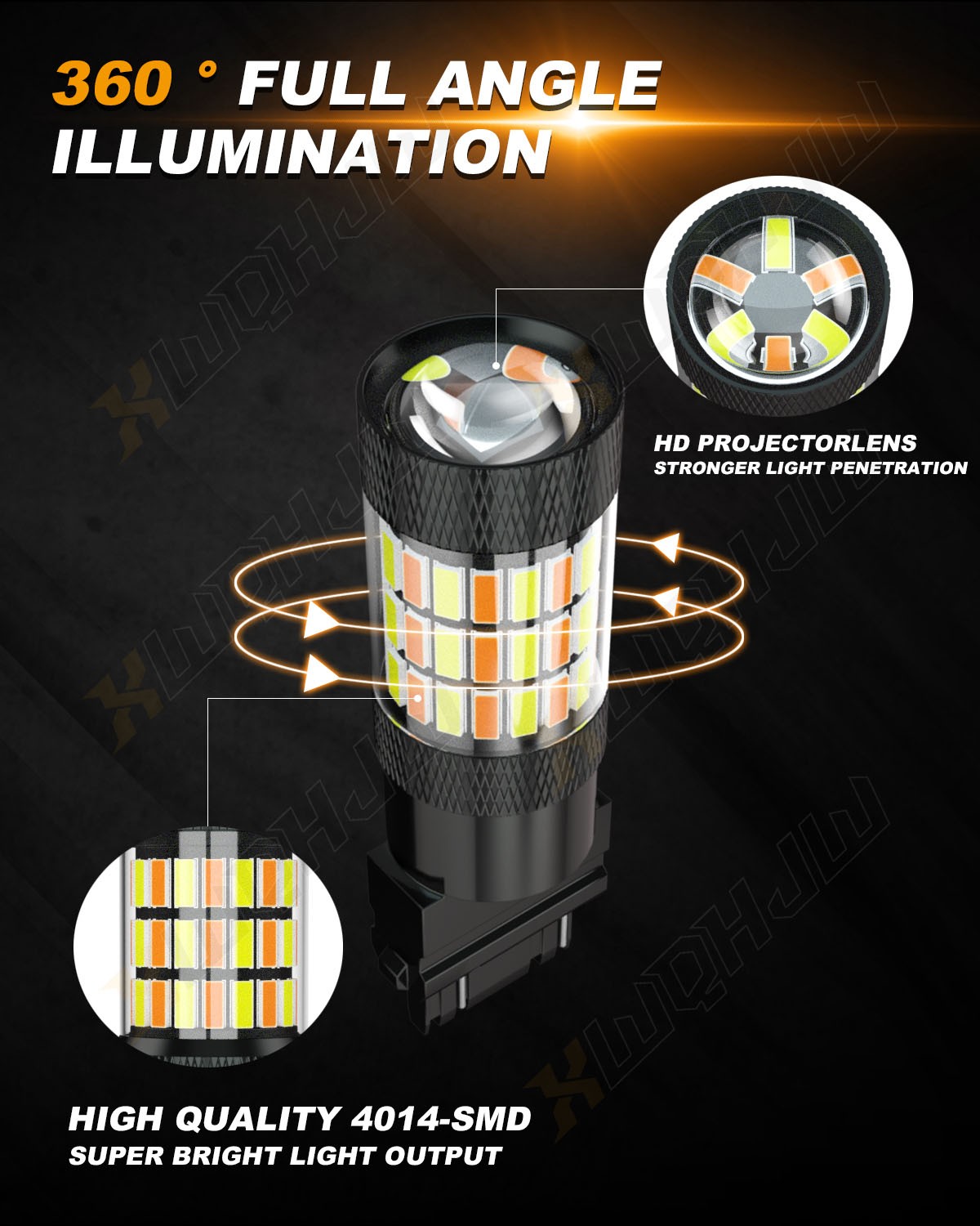 2pcs 3157 LED Amber Yellow Turn Signal Light Bulb for Chrysler 300 2005-2010