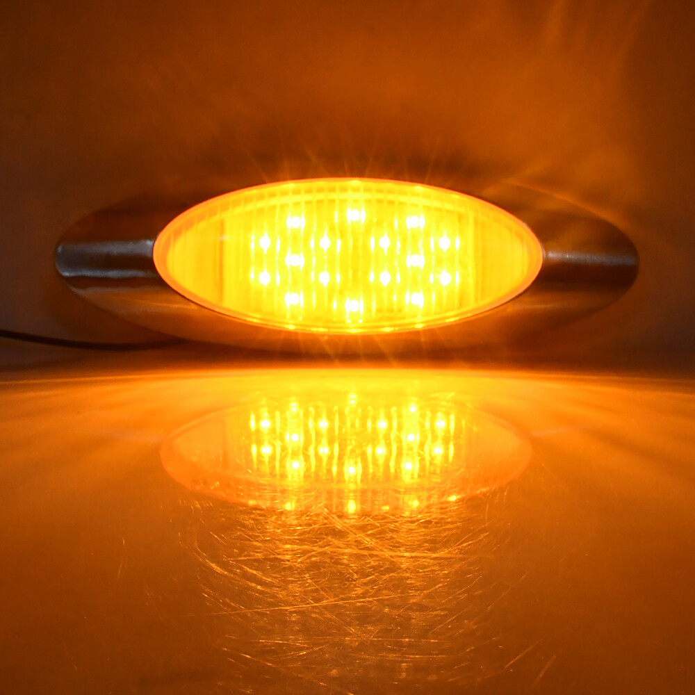 4x 6.5″ Amber 16 ENERGY-EFFICIENT LIGHT Oval Side Marker Light for Freighliner P