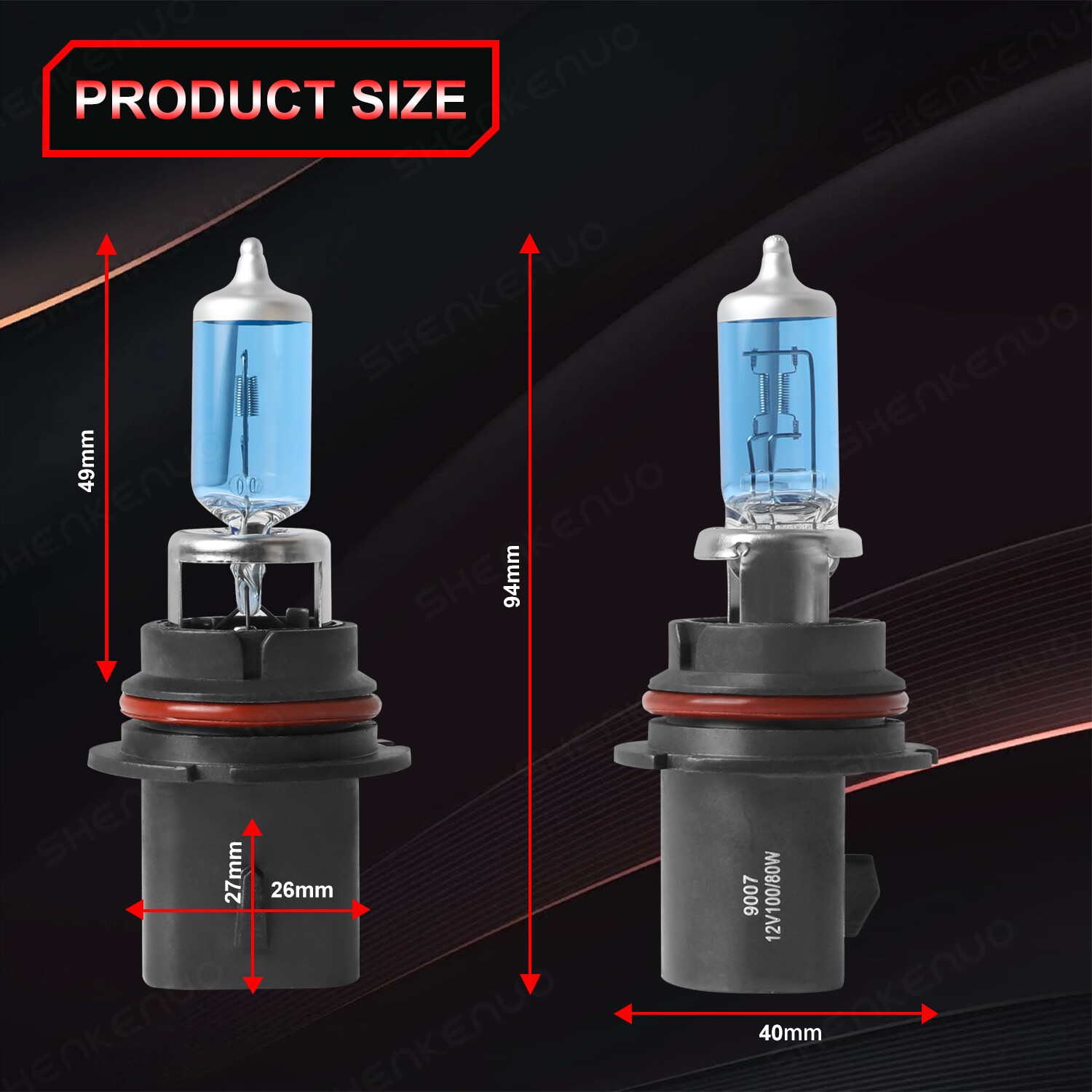 QUAYUB Halogen 9007 HB5 Headlight Bulbs High Low Beam Warm White Super Bright 2X
