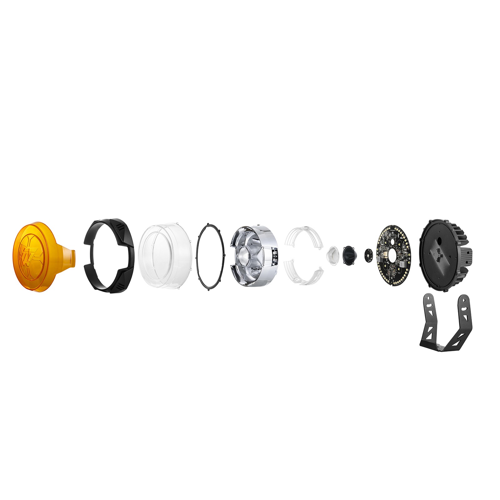 10,800 lm 7“ 200W LED Work Lights For Construction Equipment Tractor Excavator