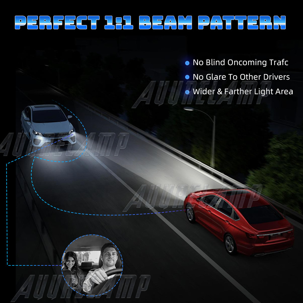 AQJ 9007 HB5 LED Headlight Bulbs High Low Beam 60000LM White Super Bright 2X