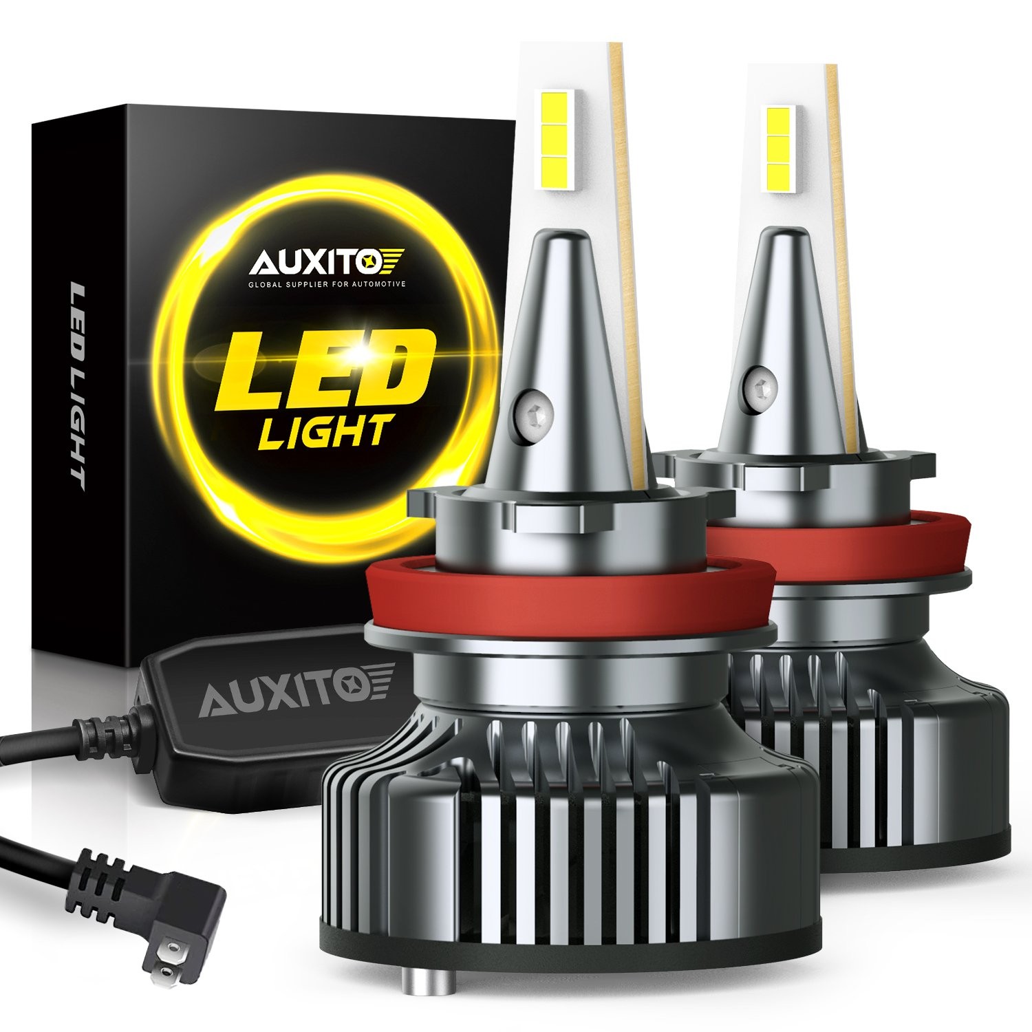 AUXITO H11B LED Headlight Bulb Kit High Low Beam Fog Light 100W 6500K 16000LM