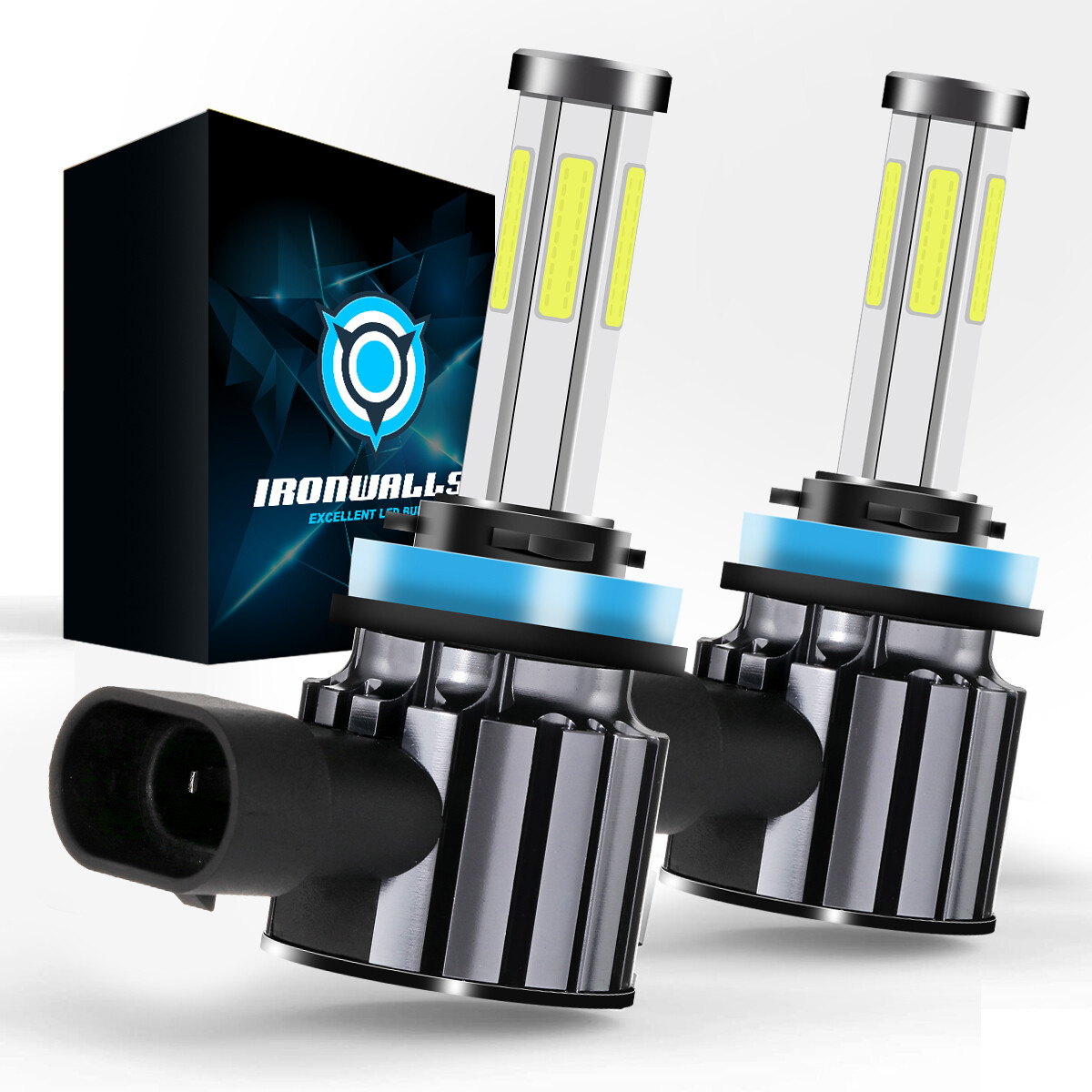 6-sides H11/H9/H8 LED Headlight High/ Low Beam Bulbs Super Bright 6500K 420000LM
