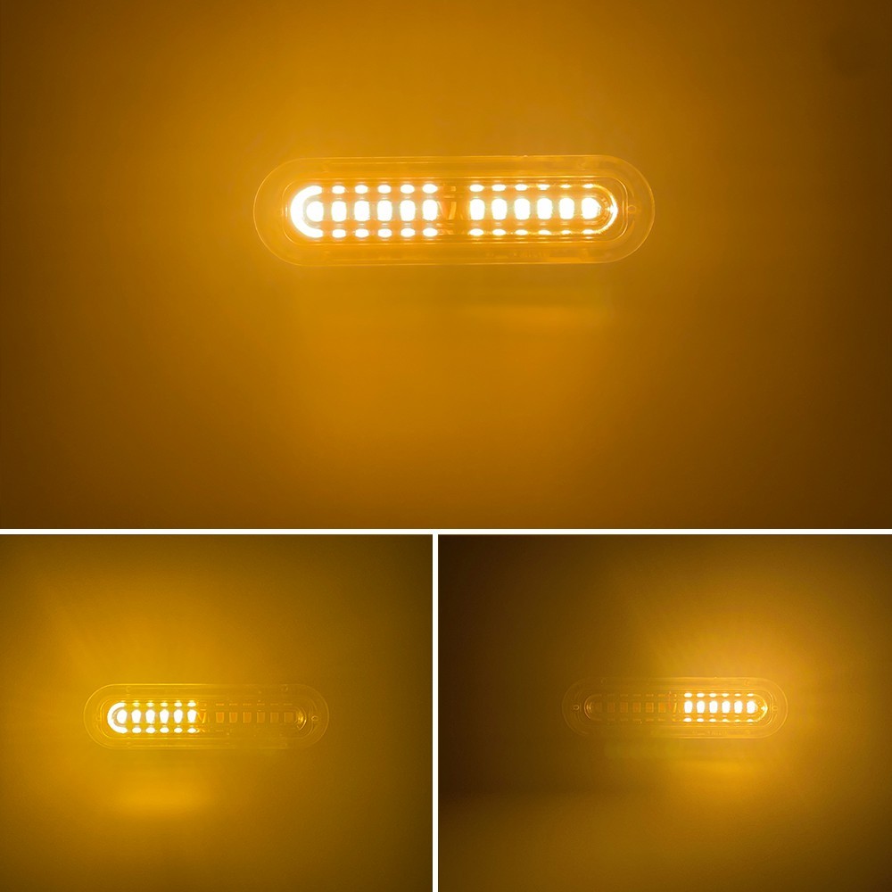 4X Amber LED Tow Truck Grill Brighter Strobe Lights Bar Caution 12V-24V