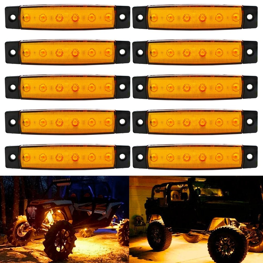 20 Pods LED Rock Lights Underglow Car Truck Bed Lighting Neon Light Decor Yellow