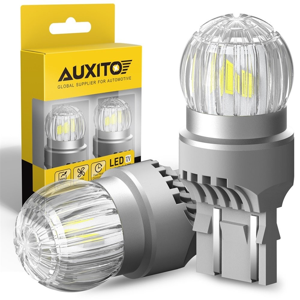 2X 7443 7440 7444 LED White Reverse Stop Break Turn Signal Parking Light Bulbs D