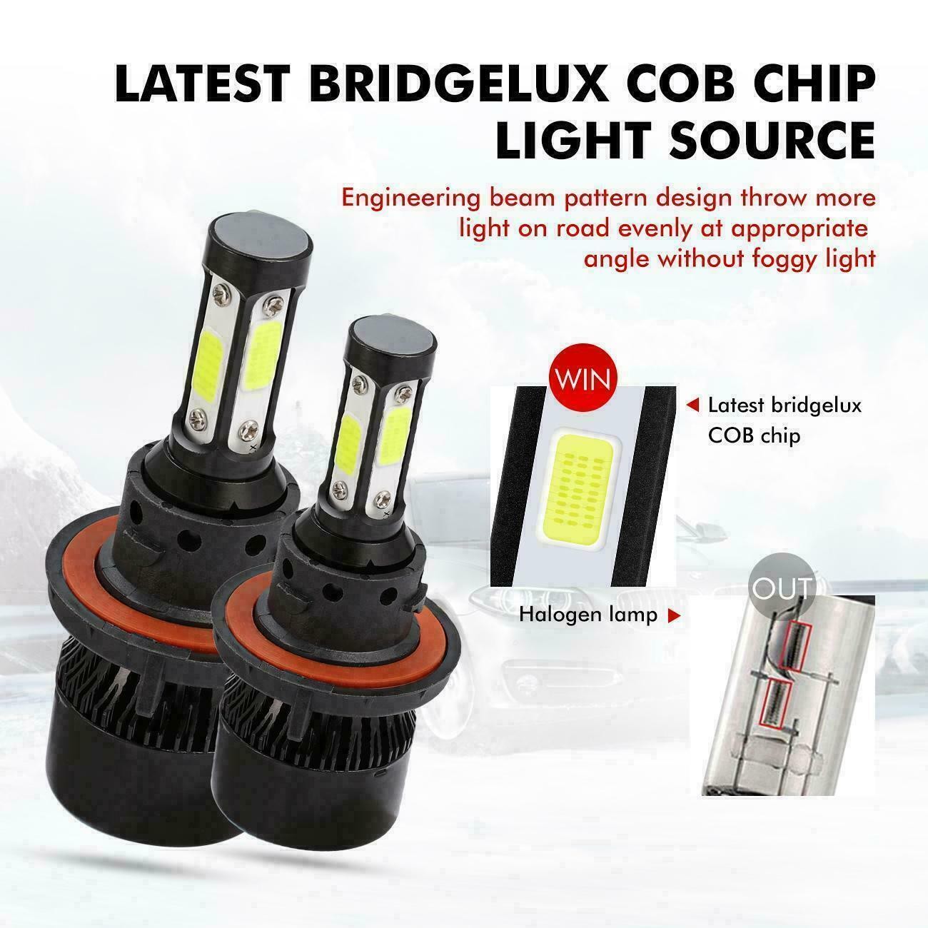 6000K LED Headlight Fog Light Bulbs For 2006 2007 08 Dodge Ram 1500 2500 3500 4X