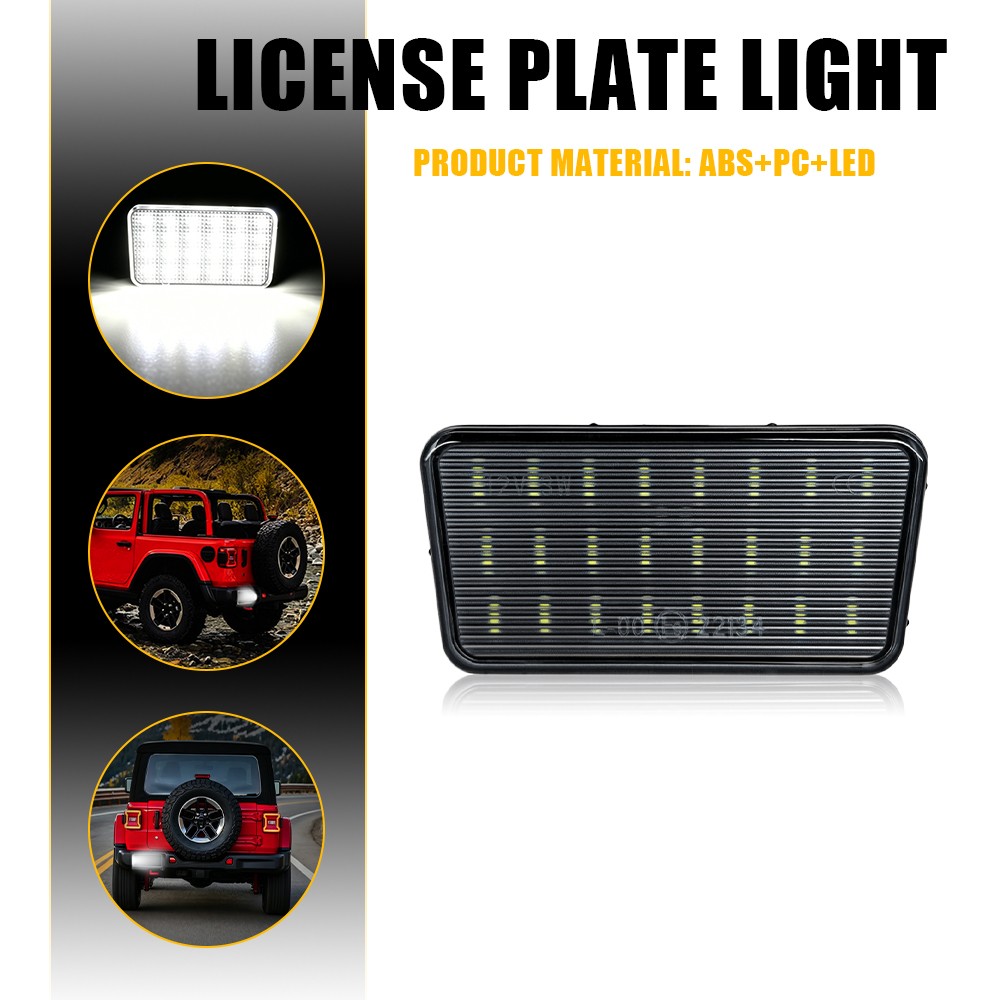 Clear White LED License Plate Light Lamp For Jeep 2018 19 20-up Wrangler JL EPY