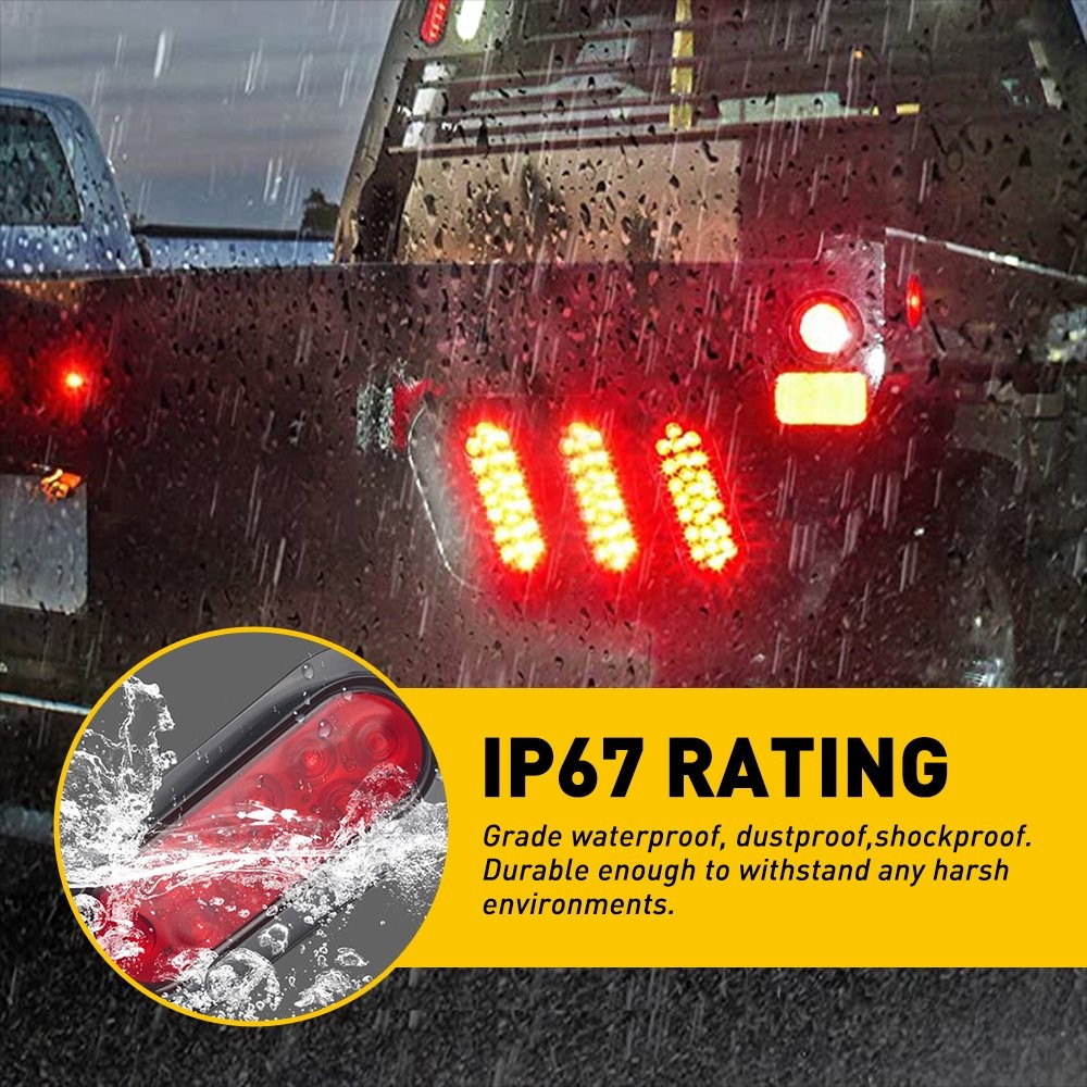 6″ LED 10 Round Lights Tail Rear Stop Light Brake Car Truck High Low Brightness