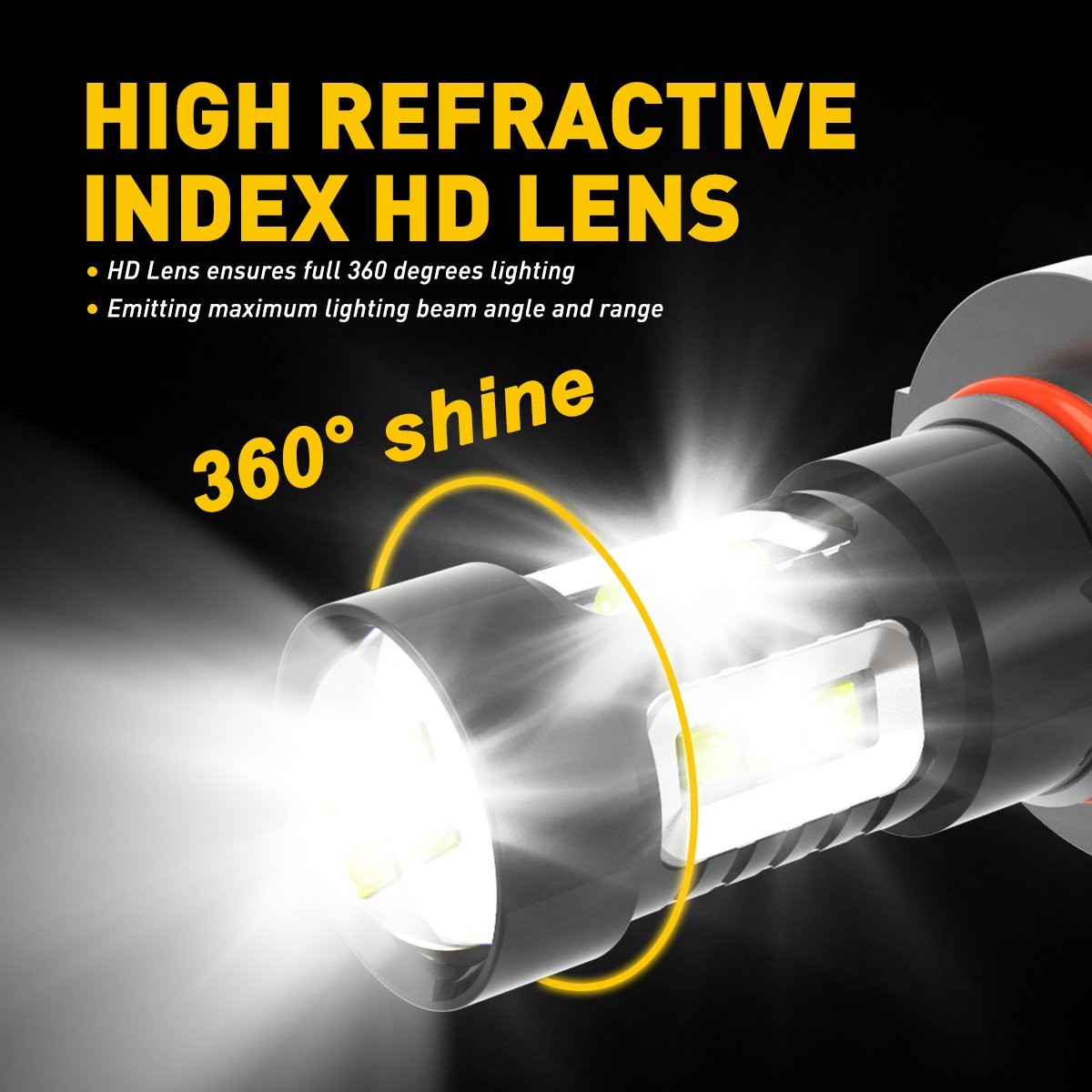 2X AUXITO H10 9145 LED Fog Light Bulb Clear White 6500K DRL Driving Lamp 4000LM