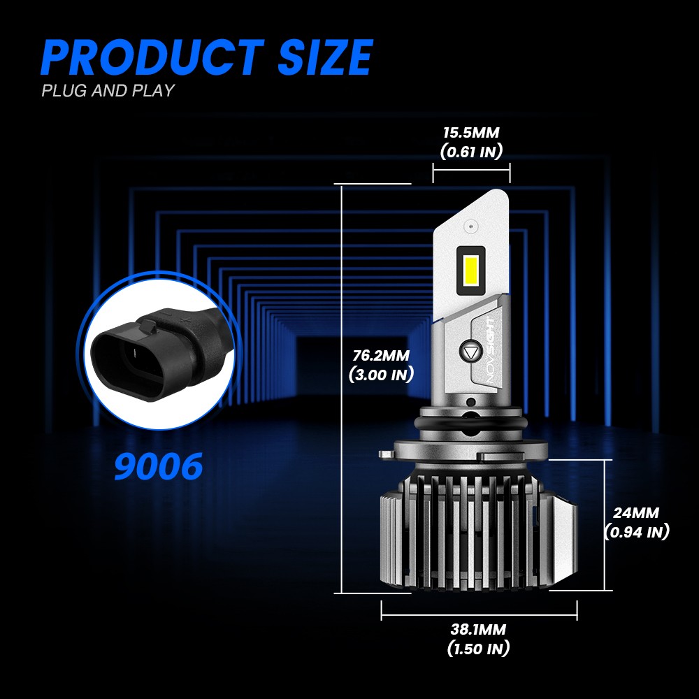 NOVSIGHT HB4 9006 LED Headlight Bulbs 20000LM Low Beam Canbus Error Free White