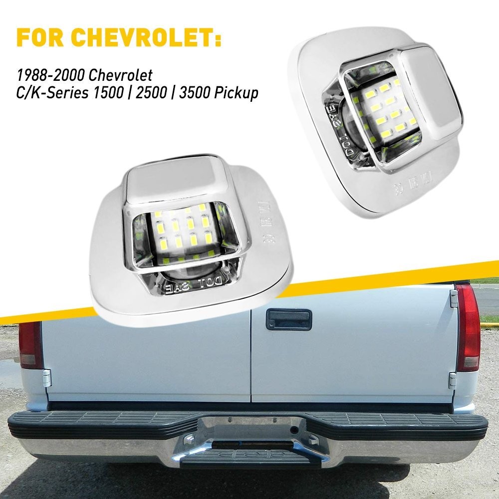 LED License Plate Light 5500K Lamps For C/K 1500 Chevrolet 2500 3500 Pickup USO