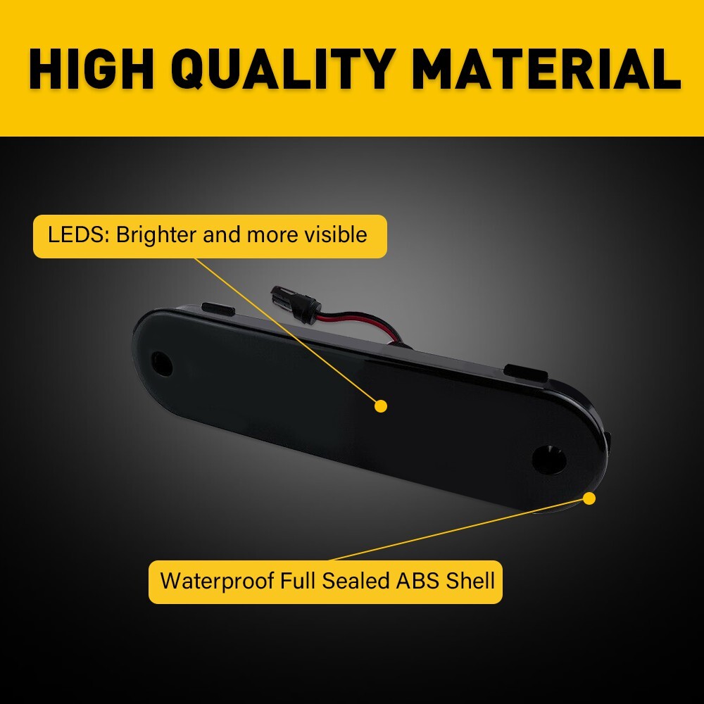 For 1990-2005 Miata Mazda MX-5 Smoked LED Side Marker Light Amber Red Waterproof