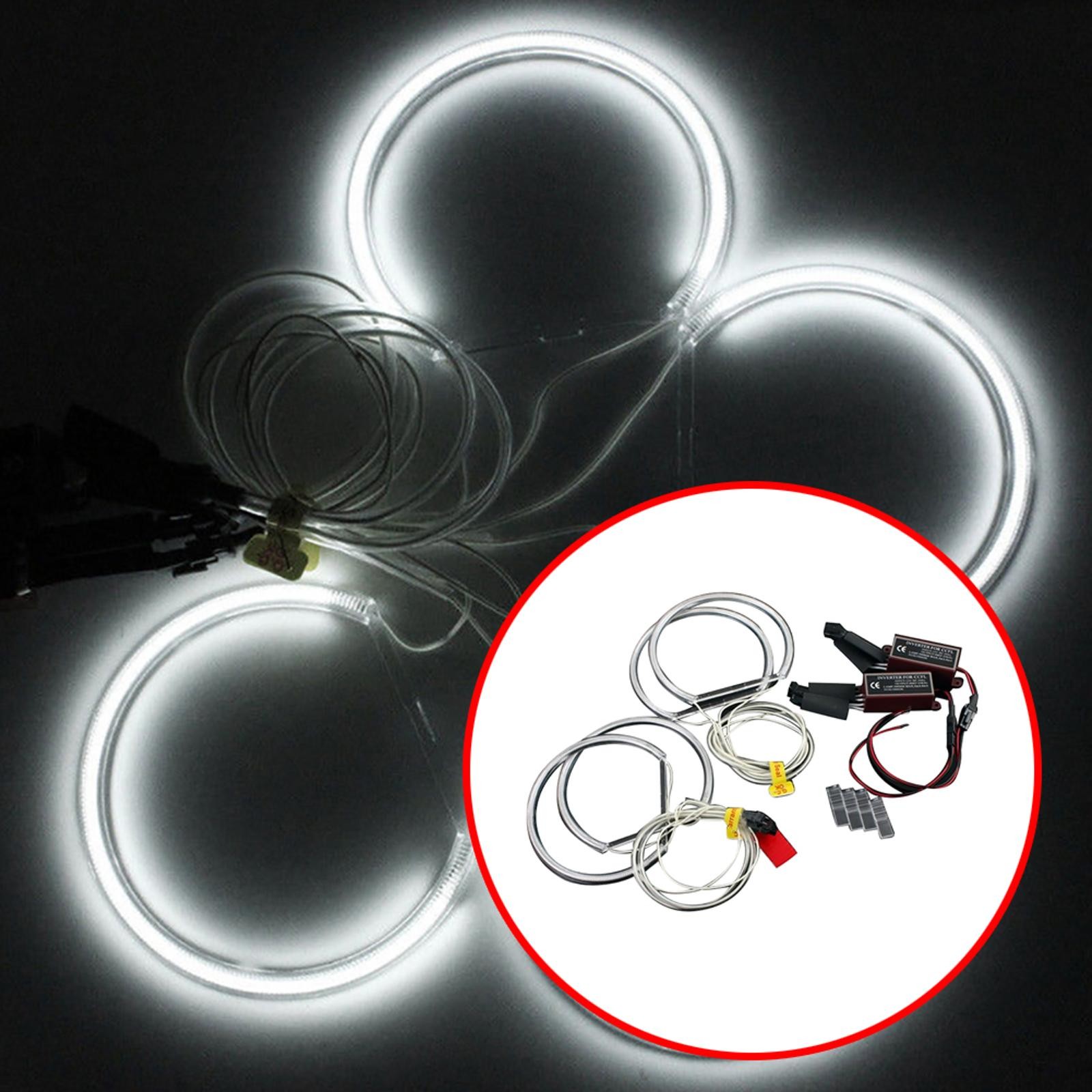 LED Xenon White Headlight SMD Angel Eyes Halo Rings For BMW E39 E46 3 5 Series