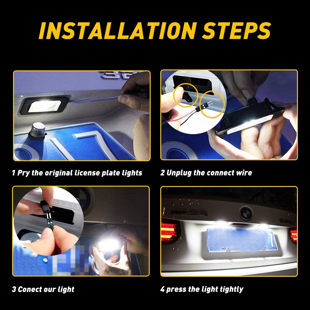 LED License Plate Light Error Free For BMW 135i 325i 328i 335i 528i 535i X3 X5