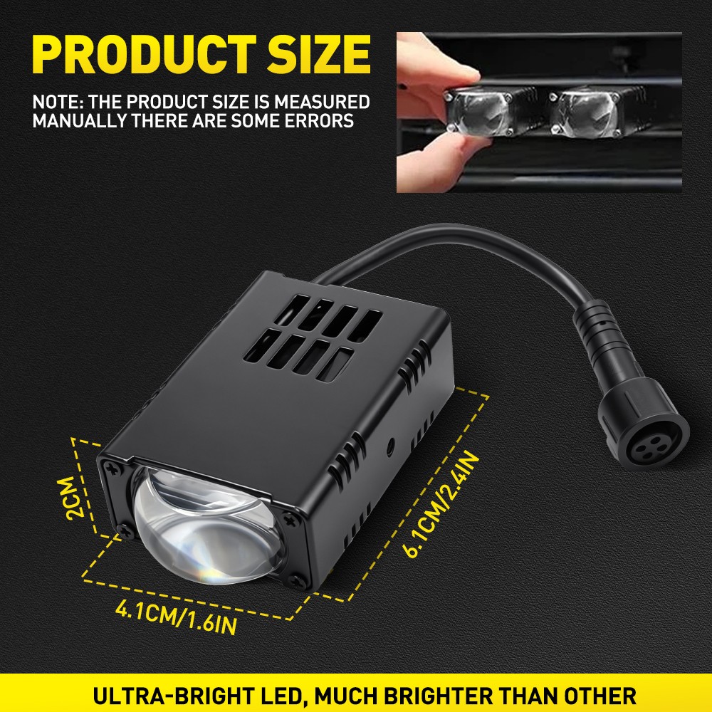 IP68 Waterproof LED Driving Lights Fit 2010-2026 Ford F150 F250 Super Duty Truck