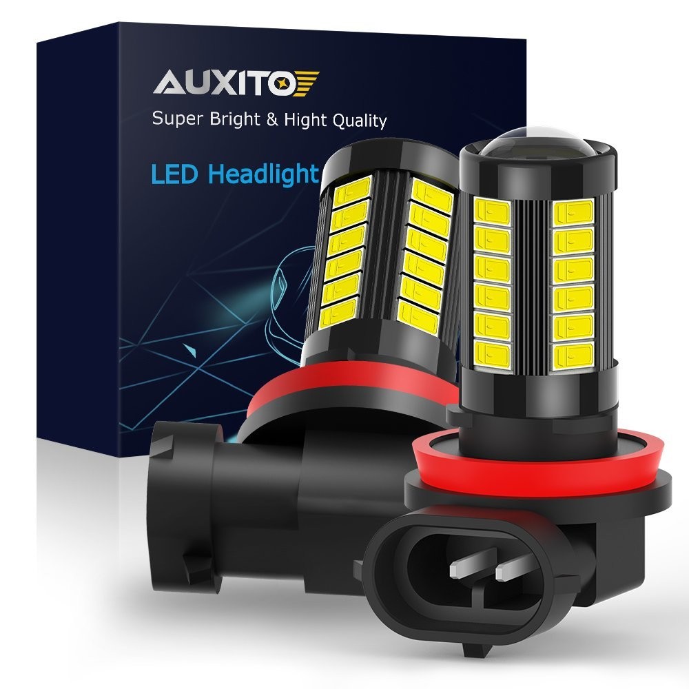 2x Auxito H16 H8 H11 LED Fog Light Bulb 6000K 33W Super Bright 5630smd HD 2000LM