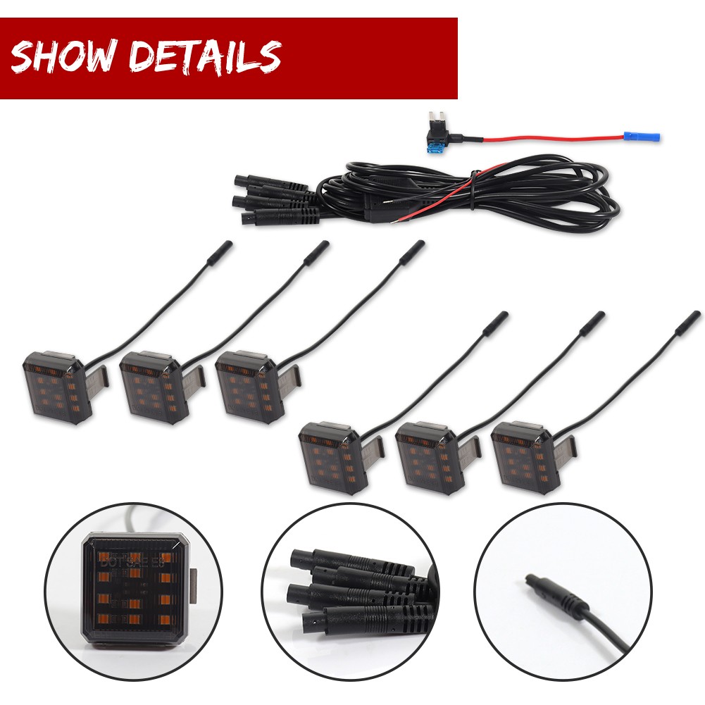 6PCS Smoke Amber LED Front Grill Lighting Kit For Toyota 2024+ Land Cruiser J250