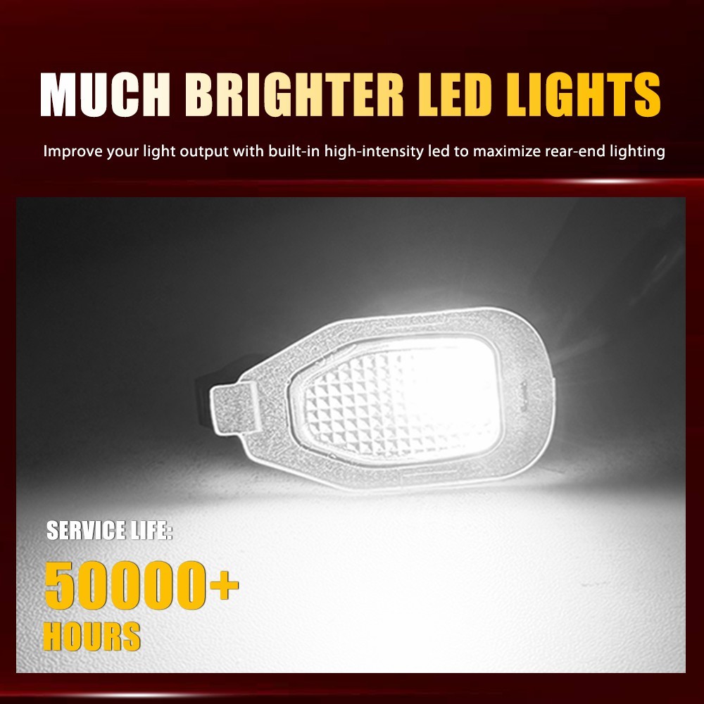For Ford Mustang 2013-2014 White LED Side Mirror Puddle Lights Front Left& Right