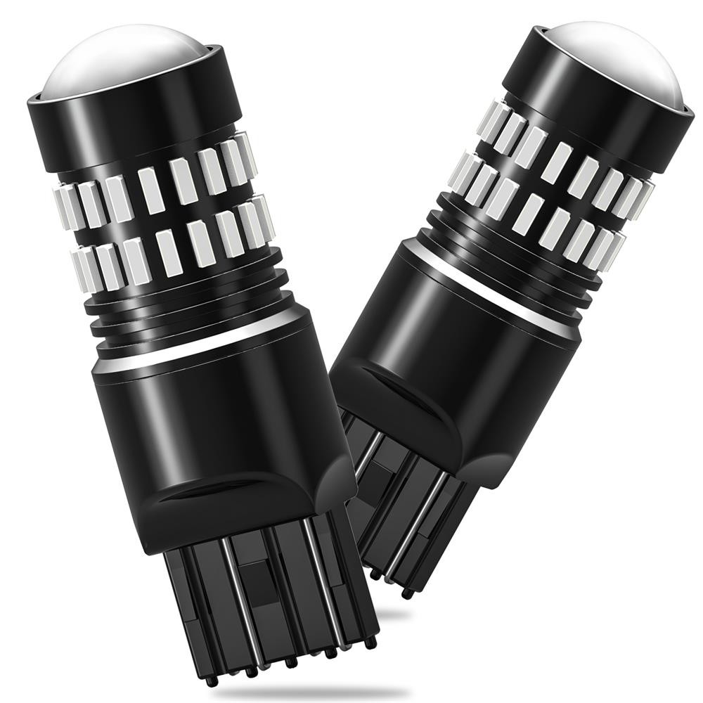 2X AUXITO 7443 7440 Flash Strobe Blinking Red Brake Tail Stop Light LED Bulbs