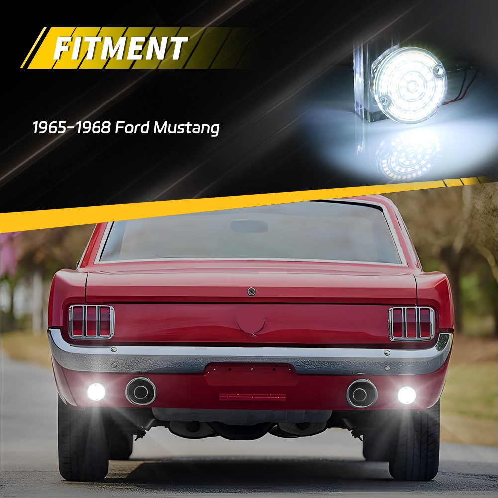 Clear White LED Backup Light Lens For 64-68 Ford Mustang & 67-68 Mercury Cougar