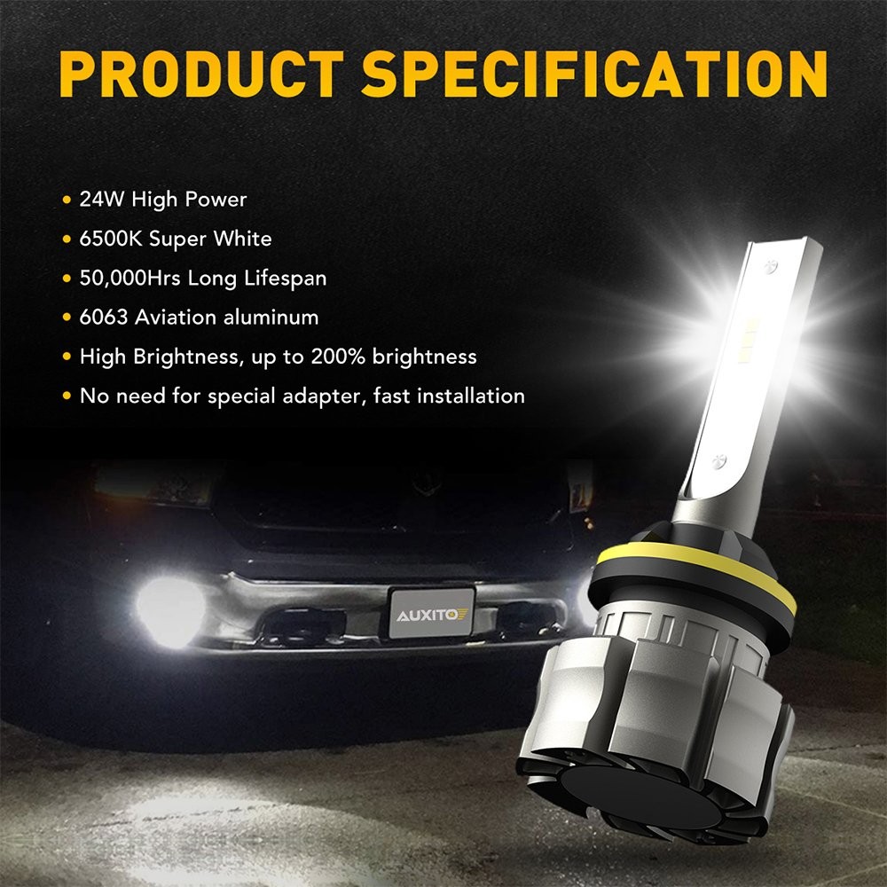 AUXITO B3F 880 LED Fog Light Lamp Driving Bulbs 6000K 5630SMD2-10x