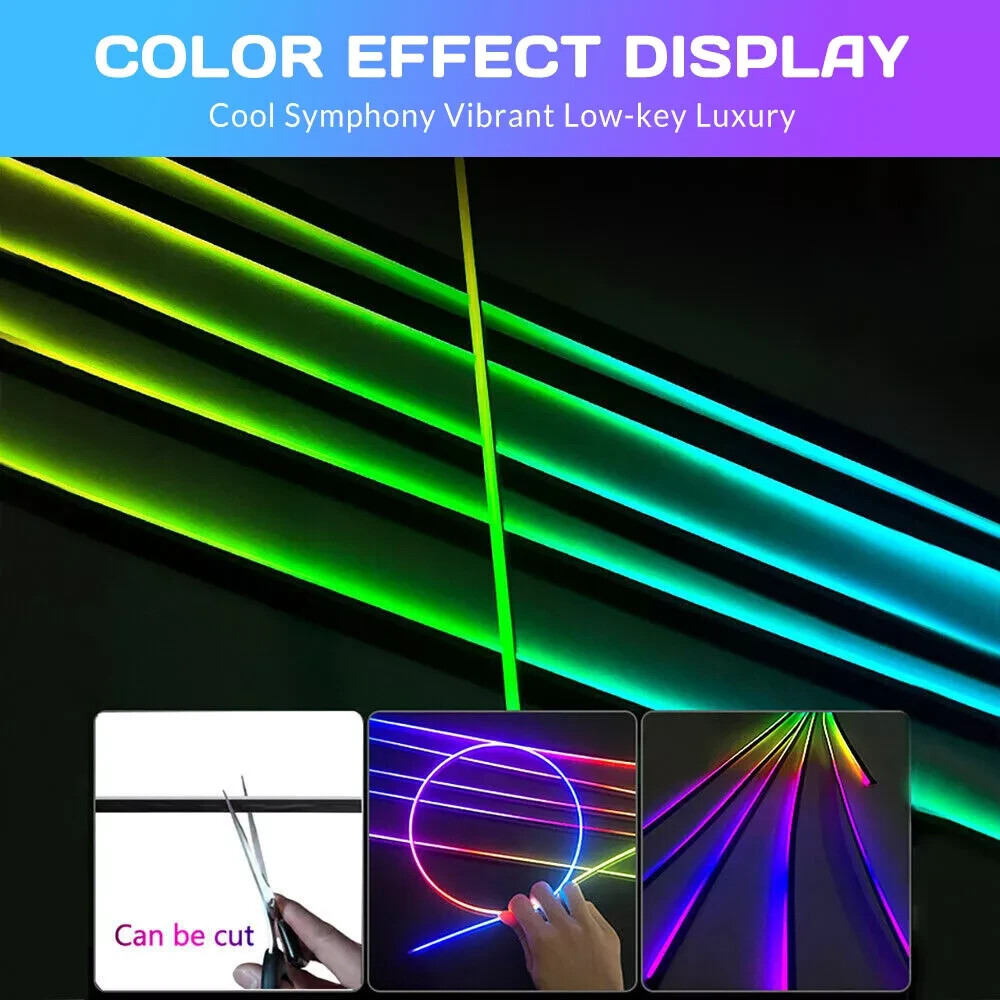 Symphony DreamColor LED Car Interior Acrylic Guide Fiber Ambient Light 22 in 1