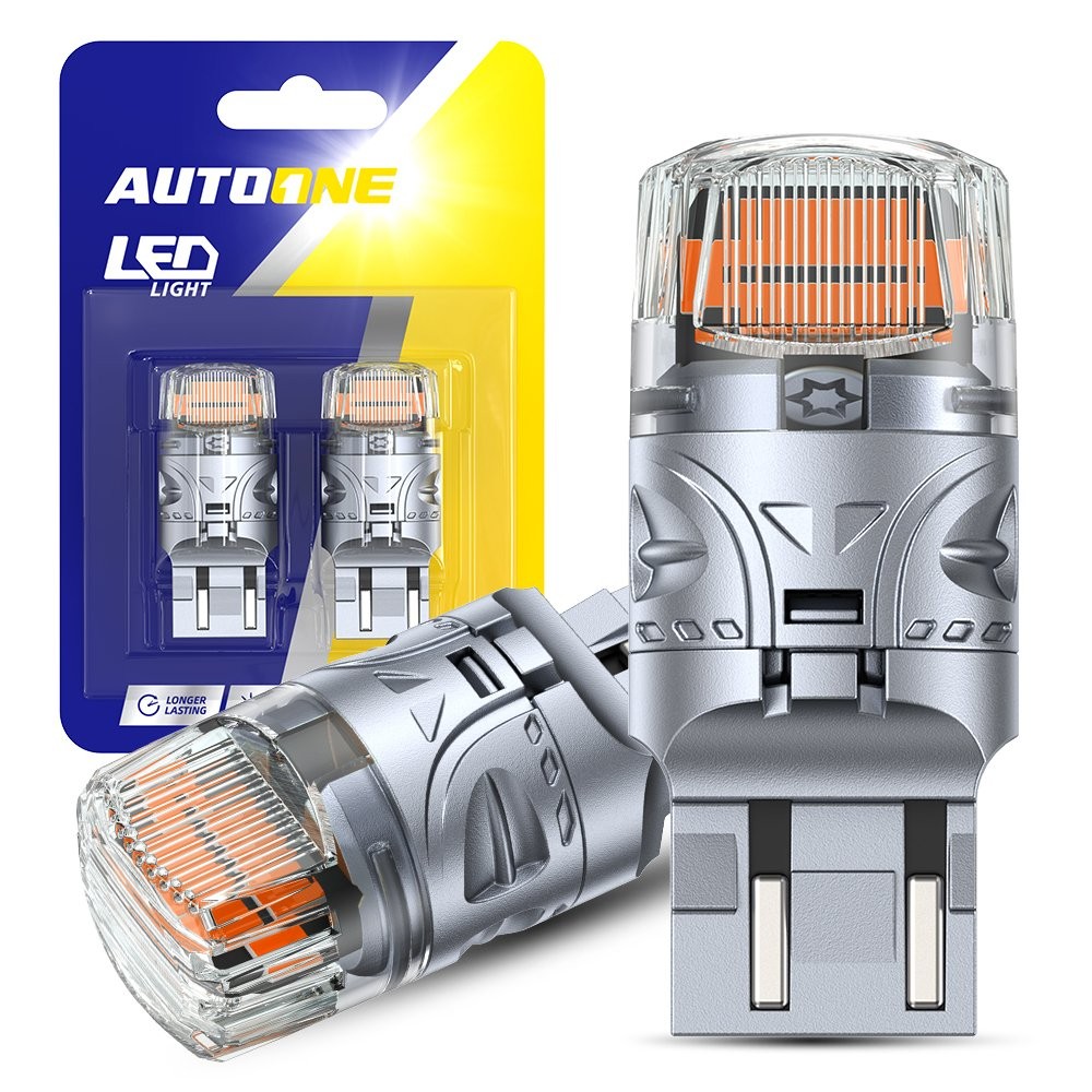 2X Amber 7443 7444 LED Front Rear Turn Signal Blinker Light Bulbs No Hyper Flash