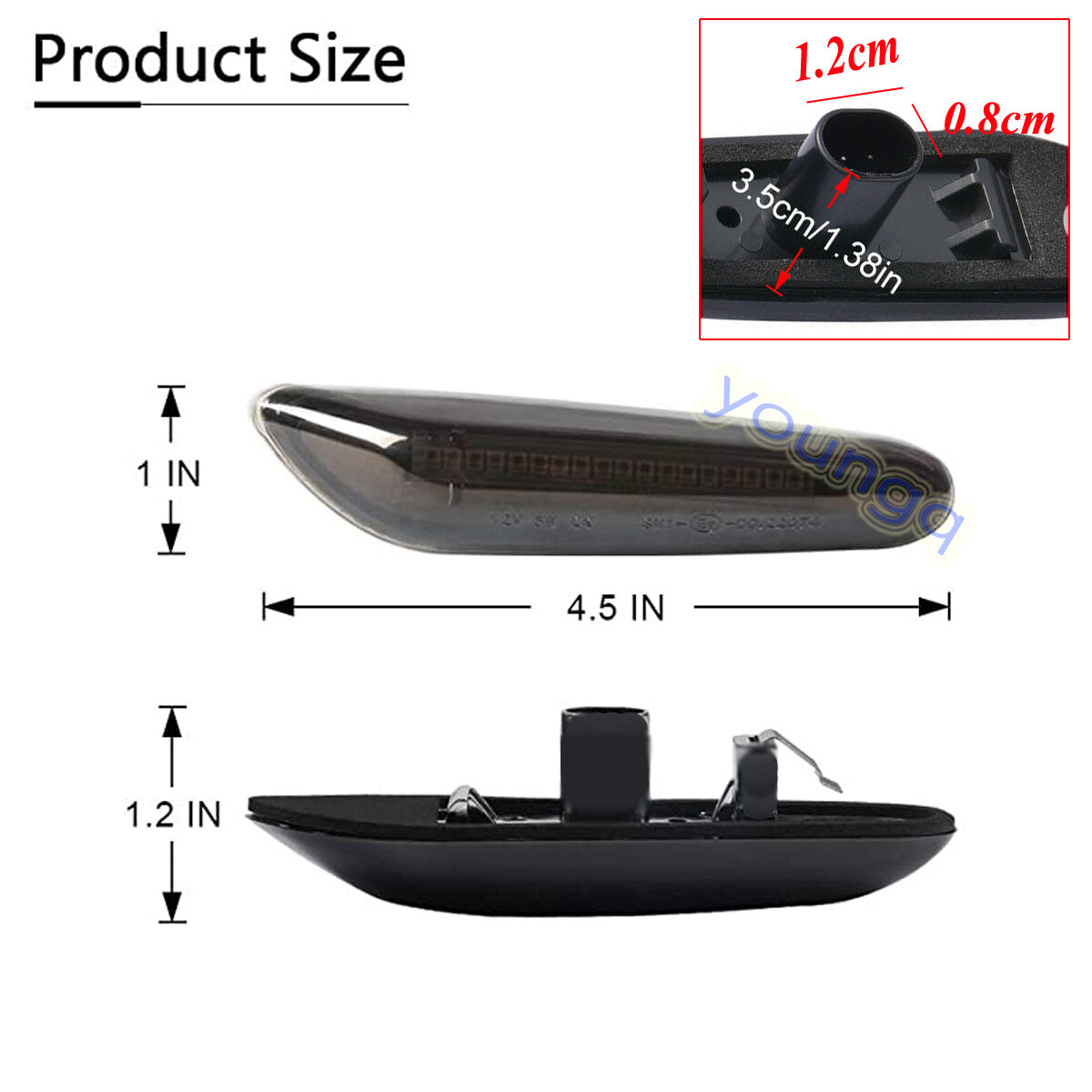 2x Smoked LED Fender Side Marker Light Sequential Turn Signal Lamp for BMW 328i