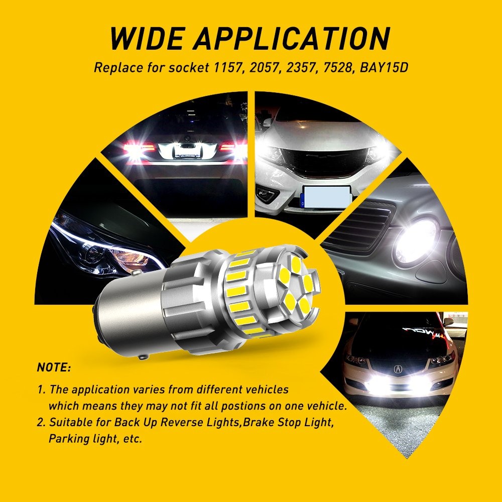 AUXITO 1156 BA15S LED Bulbs For Reverse Backup Light 6500K White Canbus Ready