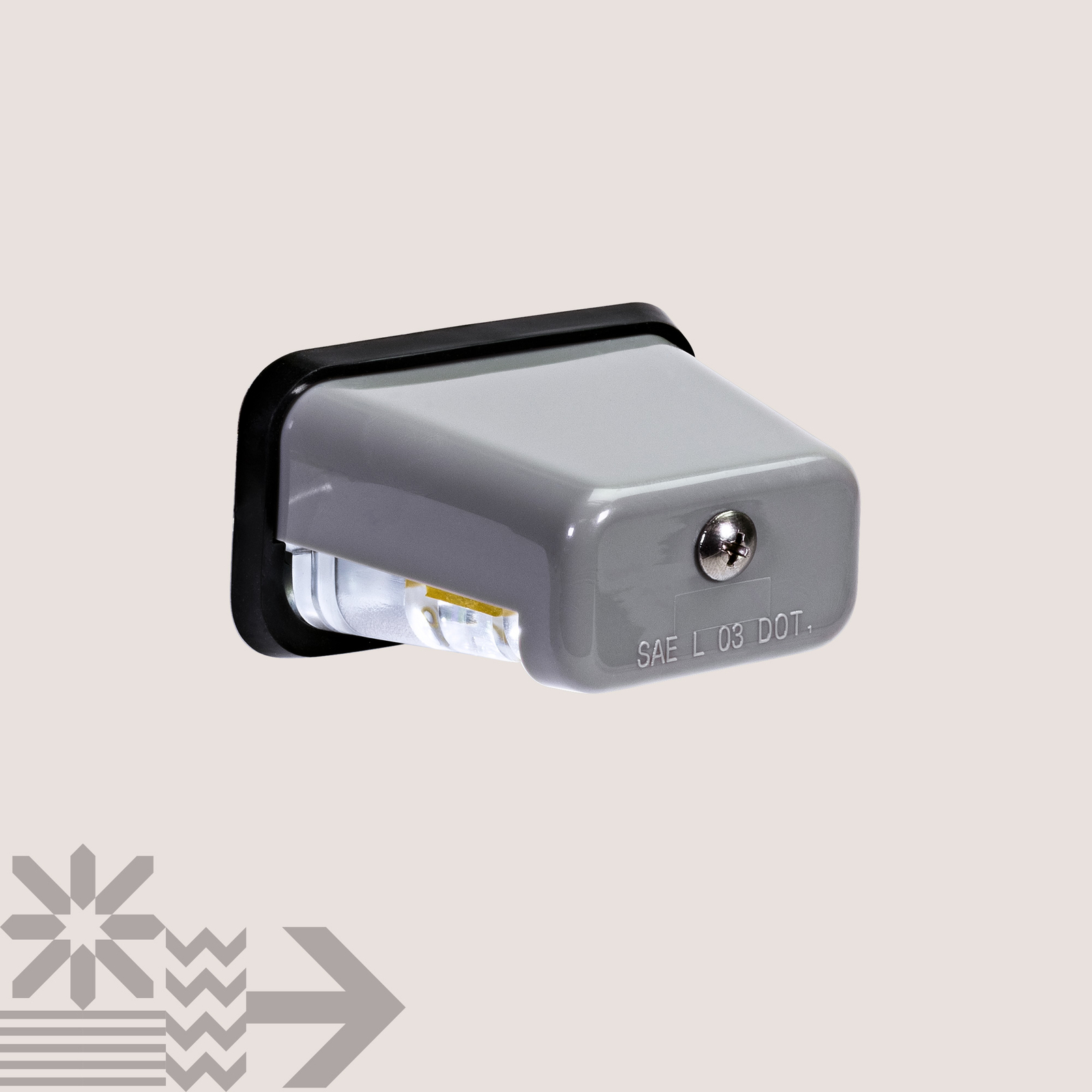 Gray 12V Stud-Mount DOT LED License Plate Light for Boat Trailer UTV ATV Truck