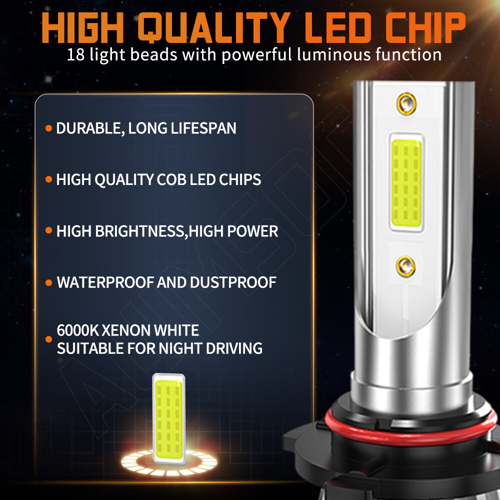 For Honda Civic 2016 2017-2019 2020 – 6x LED Headlight Hi Lo Beam + Fog Bulbs BY