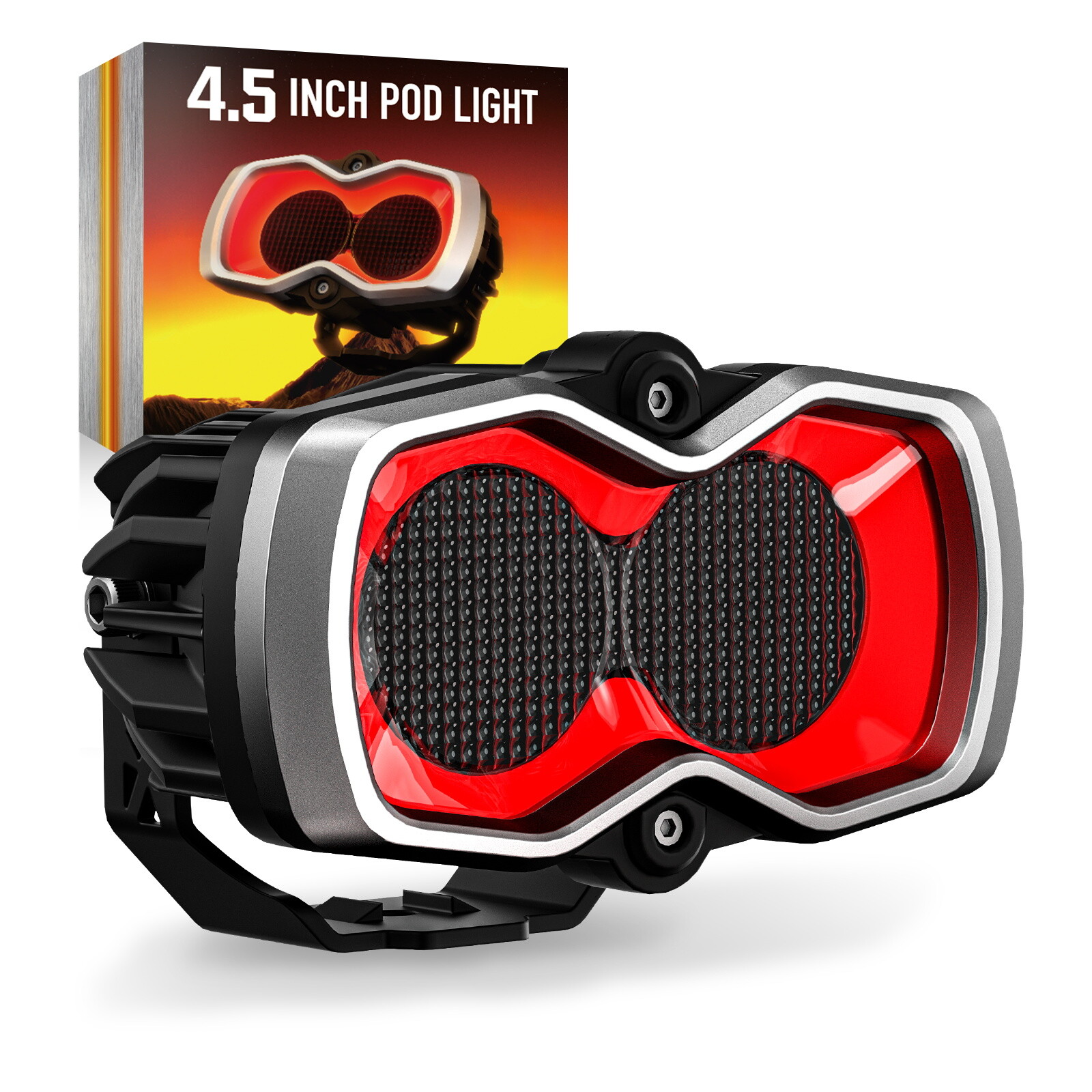 NOVSIGHT 4.5″ LED Work Lights Pod Off Road Flood Lamp Combo Beam Blub
