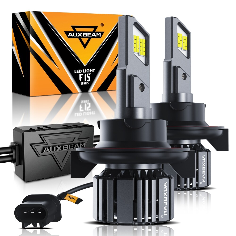 AUXBEAM F15 H13 LED Headlight Bulbs Conversion Kit Hi/Lo Beam 90W 20000LM 6500K