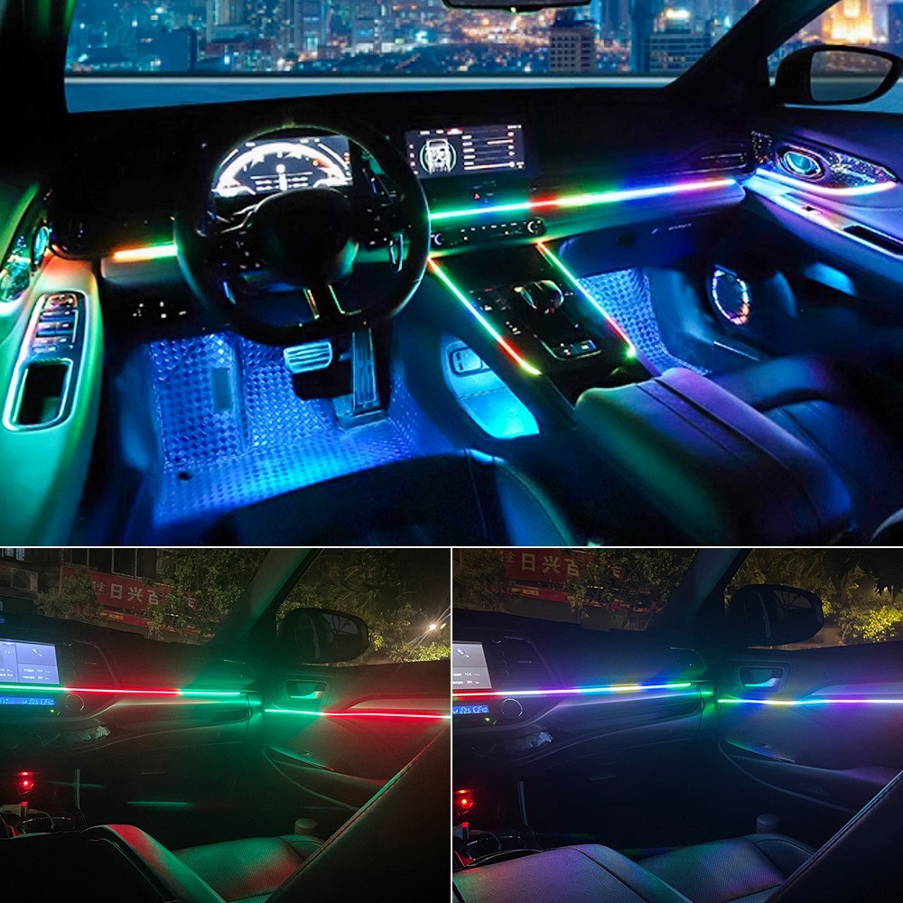 RGB Car Symphony Ambient Light 256 Color Led Atmosphere Acrylic Strip Remote APP